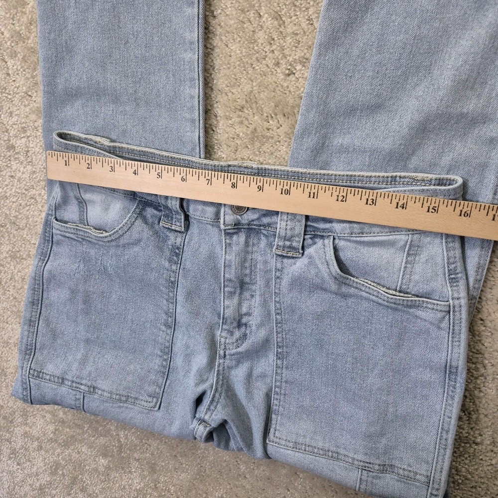 Kancan High Rise Cargo Jeans 7/27 Light Wash Blue Actual 30 Slim Straight Ankle - Picture 5 of 14